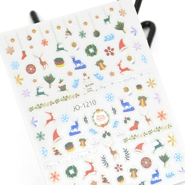 Adesivi colorati per nail art con decorazione natalizia a fiocco di neve