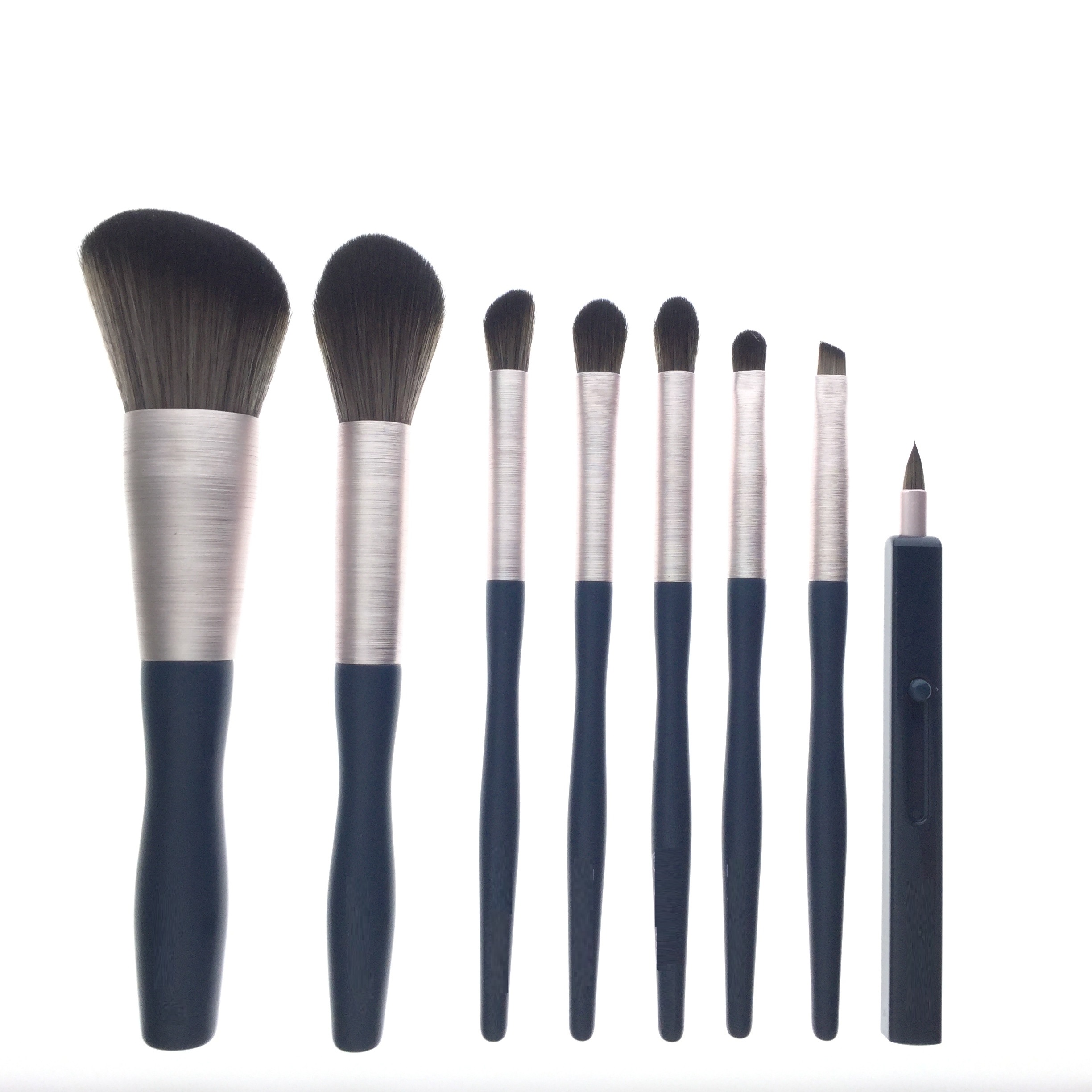 Set di pennelli per makeup maniglia anti-slip navy