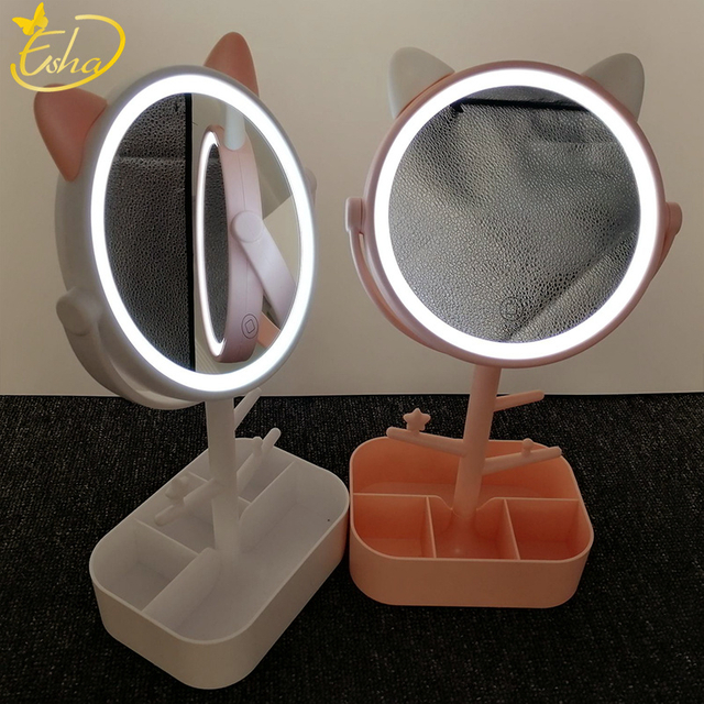 Specchio da tavolo Rabbit Specchio cosmetico LED personalizzato