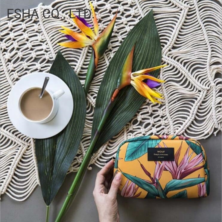 Trousse cosmetica portaoggetti per donna in tela grande color ananas